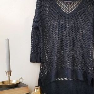 Rock and Republic Black Knetted Skull Sweater (M)